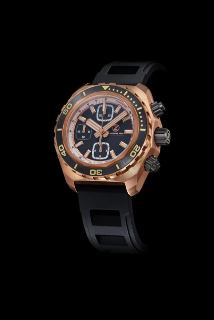 Zelos Hammerhead Chrono 1000m Diver Bronze Black Sand kol saati