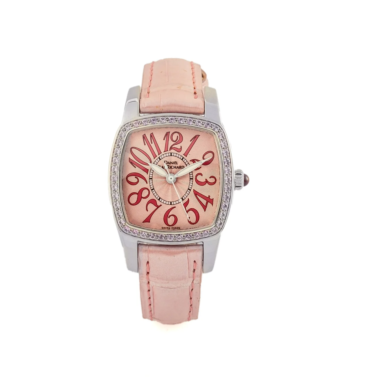 Jeanrichard Ref. 26006, ’s, self-winding, centre-seconds, pink dial; stainless steel and kunzites; “ ” kol saati