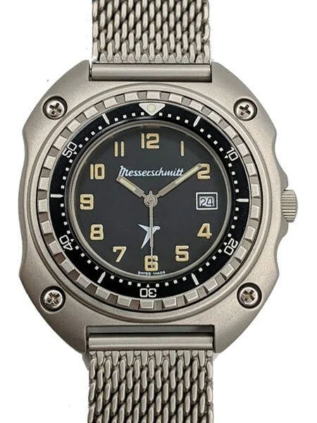 Messerschmitt Sand Blasted Case with Uni-Directional Bezel #ME2040-MIL 43 mm kol saati