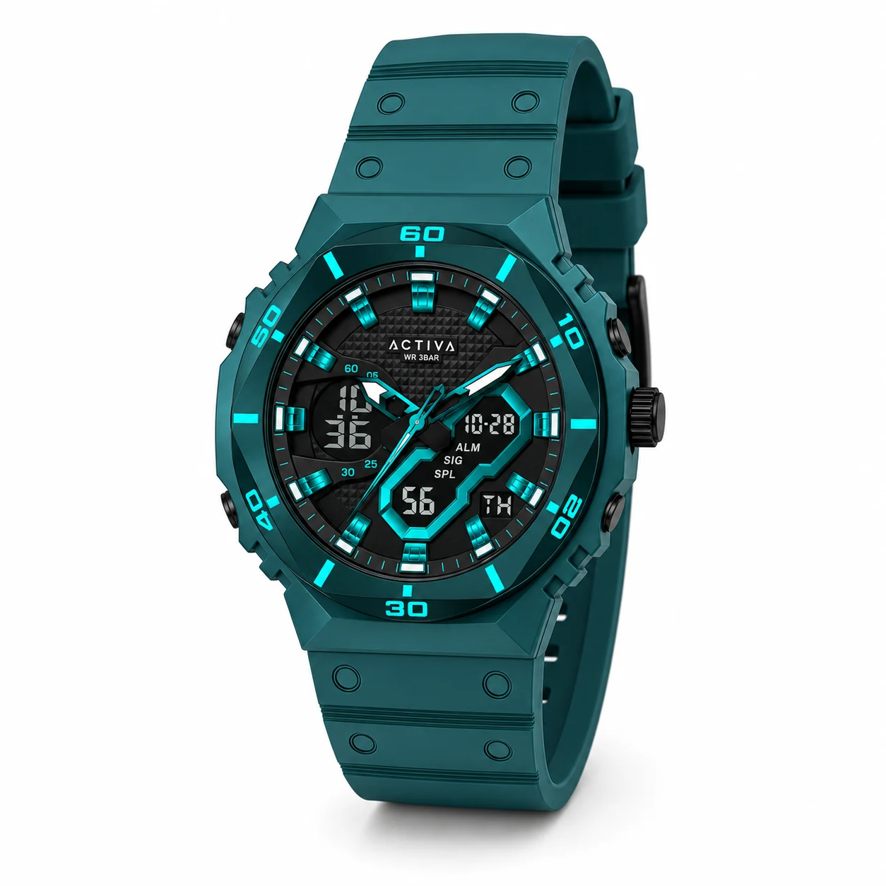Activa Exon X Invicta Digital Watch - 48mm. Teal. Blue (ACW8120-004) 48 mm kol saati