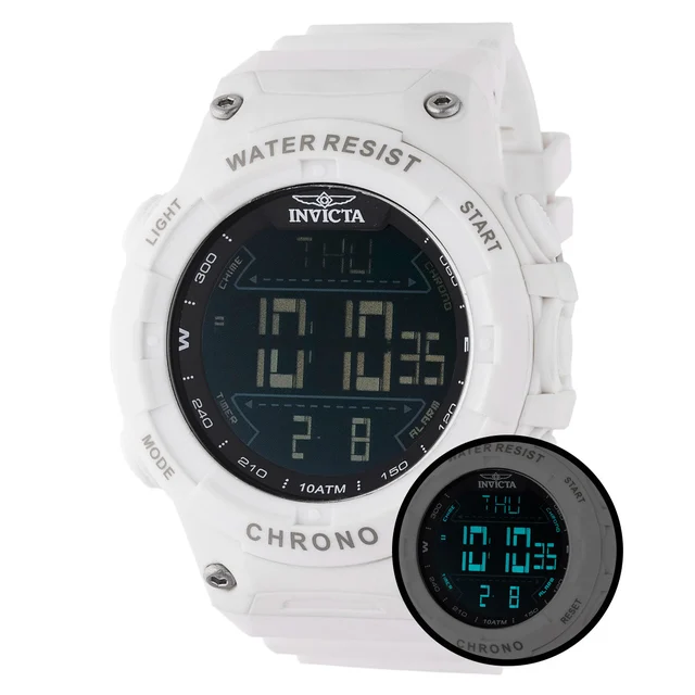Invicta Racing Burnout Digital Watch - 52mm. White (47524) kol saati
