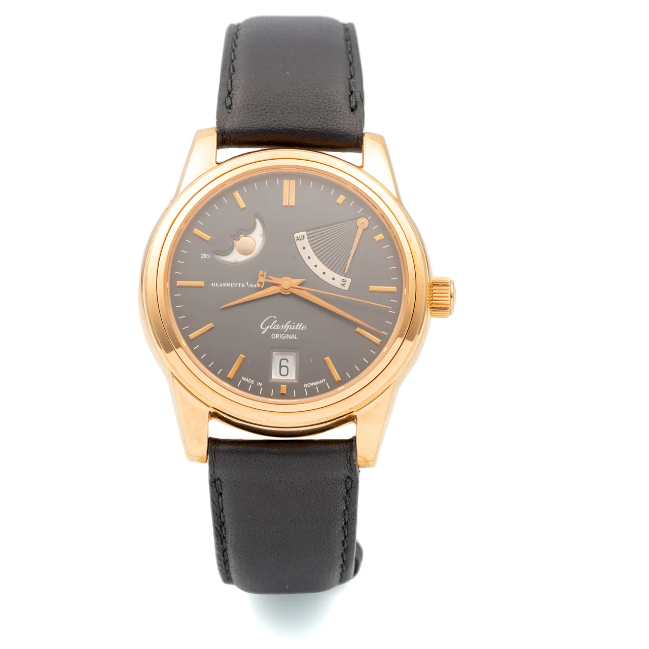 Glashutte GLASHUTTE, REF. 39-44, SENATOR POWER RESERVE MOONPHASE, PINK GOLD kol saati