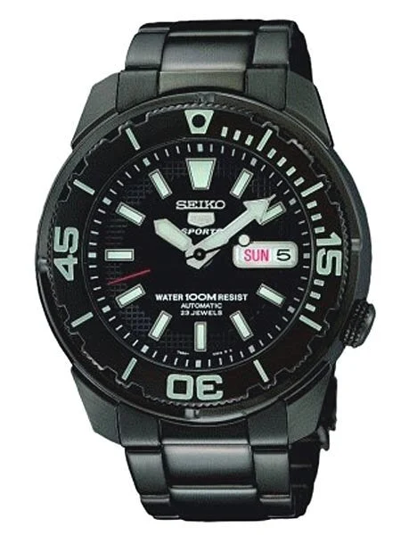 Seiko Sports Automatic Black Watch with Matching Black Bracelet #SNZE99K1 kol saati