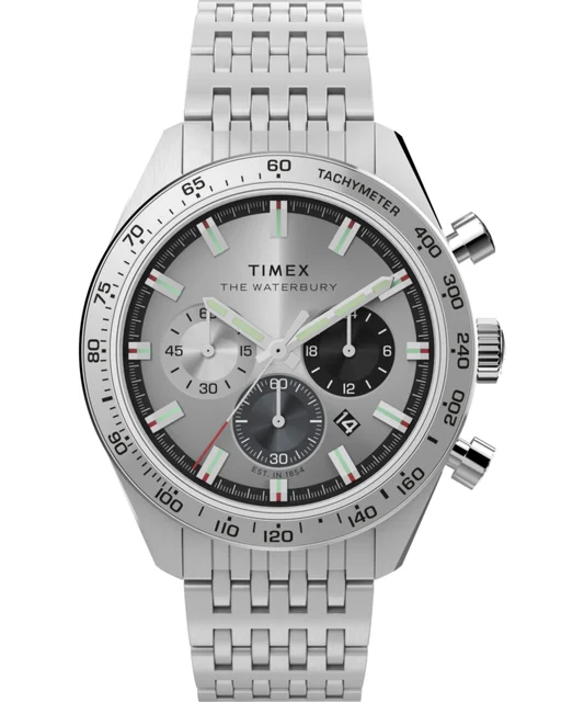 Timex Waterbury Traditional Chronograph 41mm Stainless Steel Bracelet Watch TW2Y18700 kol