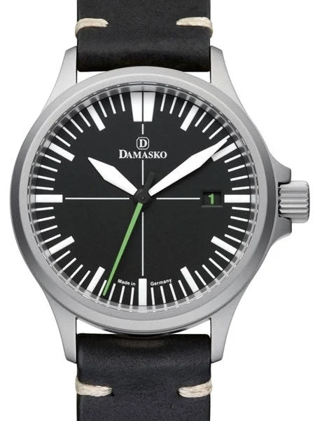 Damasko Swiss DS30 Automatic Watch with a 39mm Bead-Blasted Submarine Steel Case #DS30-GREEN 39 mm kol saati