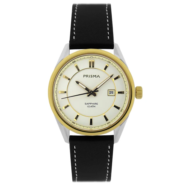 Prisma Decade Bicolor Men Watch Black Leather Prisma P.2058 Decade Bicolor Men Watch Black