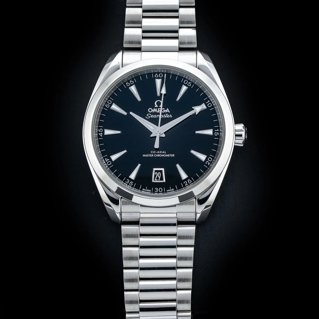 OMEGA Seamaster Aqua Terra 150M 41mm Black Steel on Bracelet 210009N29449 41 mm kol saati