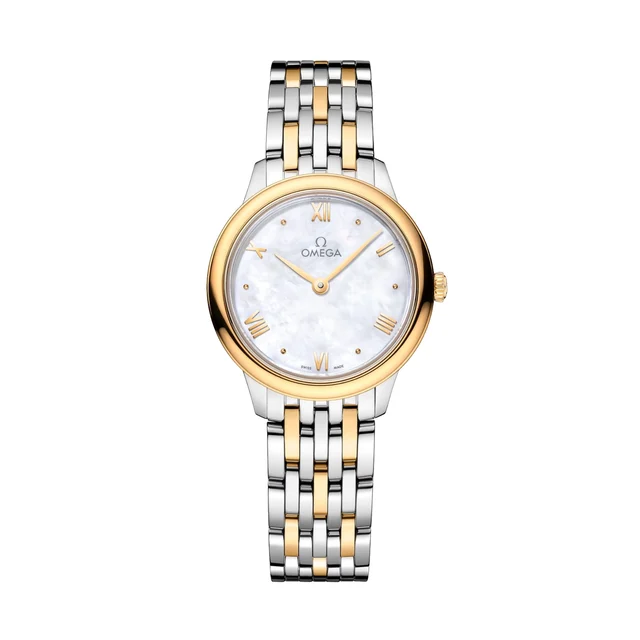OMEGA Ville Prestige Two-Tone 27.5mm - White, Mother-of-Pearl on Bracelet O43420286005001