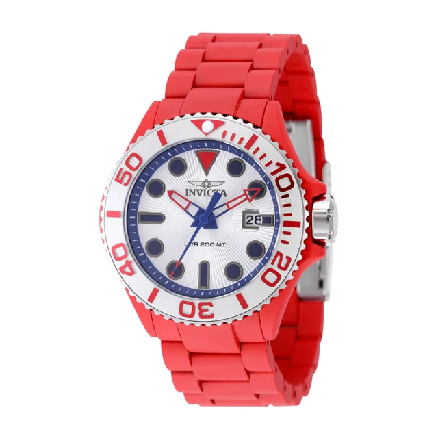 Invicta Grand Diver Playa Watch - 46mm. Aqua Plating. Red. Steel (49482) kol saati