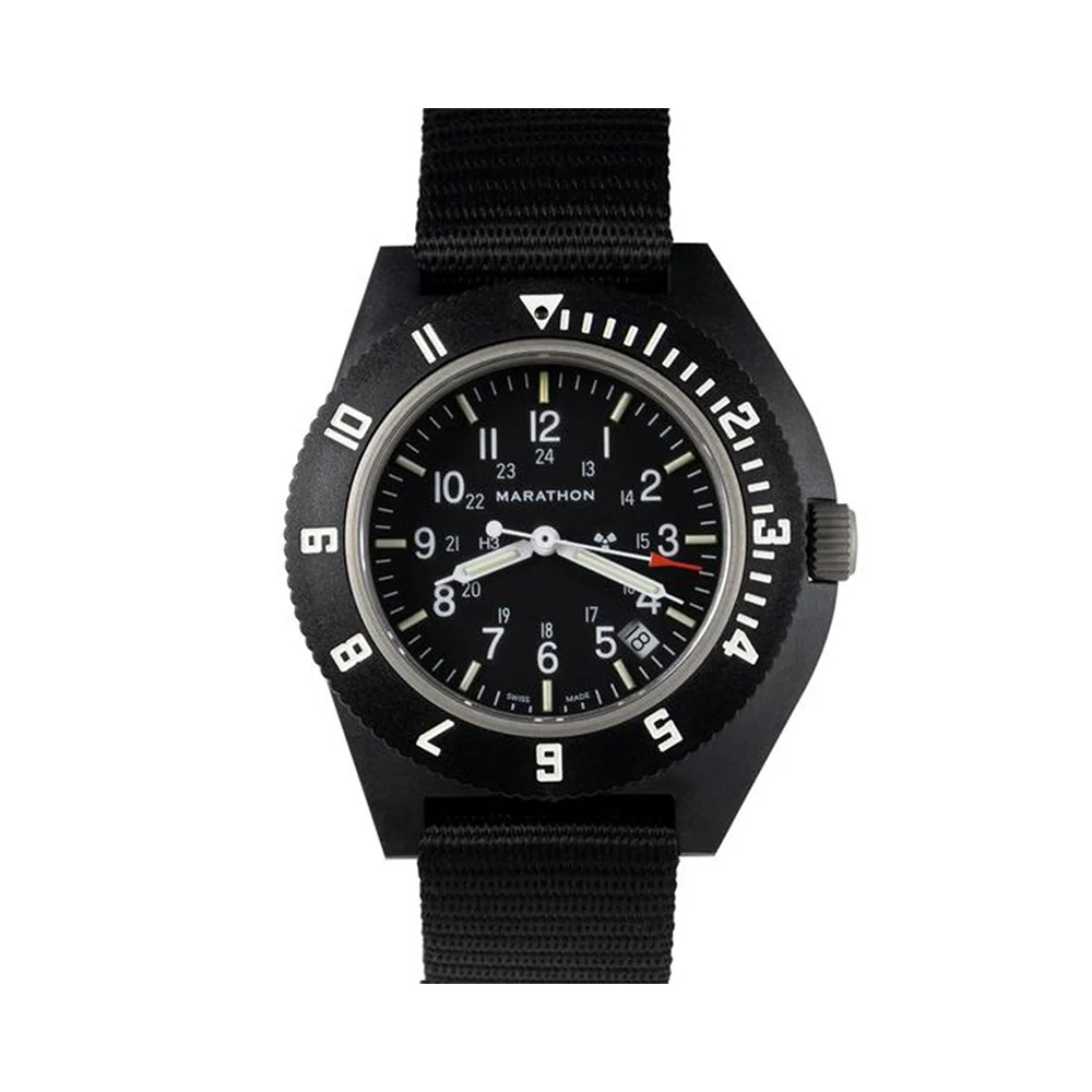 Marathon Pilot's Navigator with Date & Tritium 41mm - Black on Nylon Strap WW194013BK-0101 41 mm kol saati