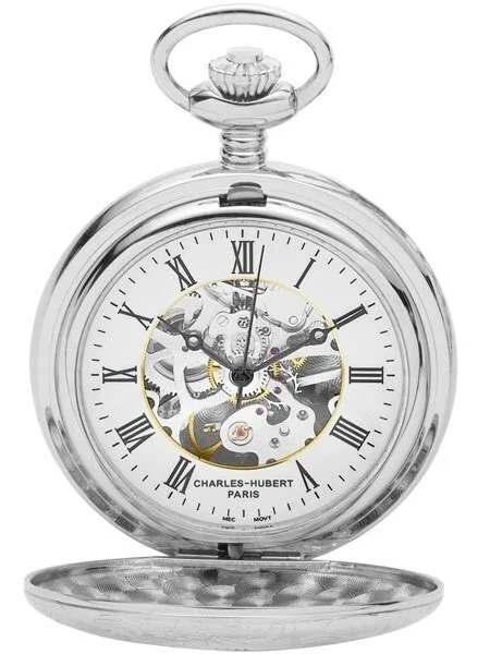 Charles Hubert Paris Charles-Hubert 17-Jewel Mechanical Hand Wind Pocket Watch #3564 48 mm kol saati