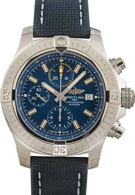 Breitling Avenger Chronograph 45 Blue Dial & Strap A13317101C1X2 kol saati