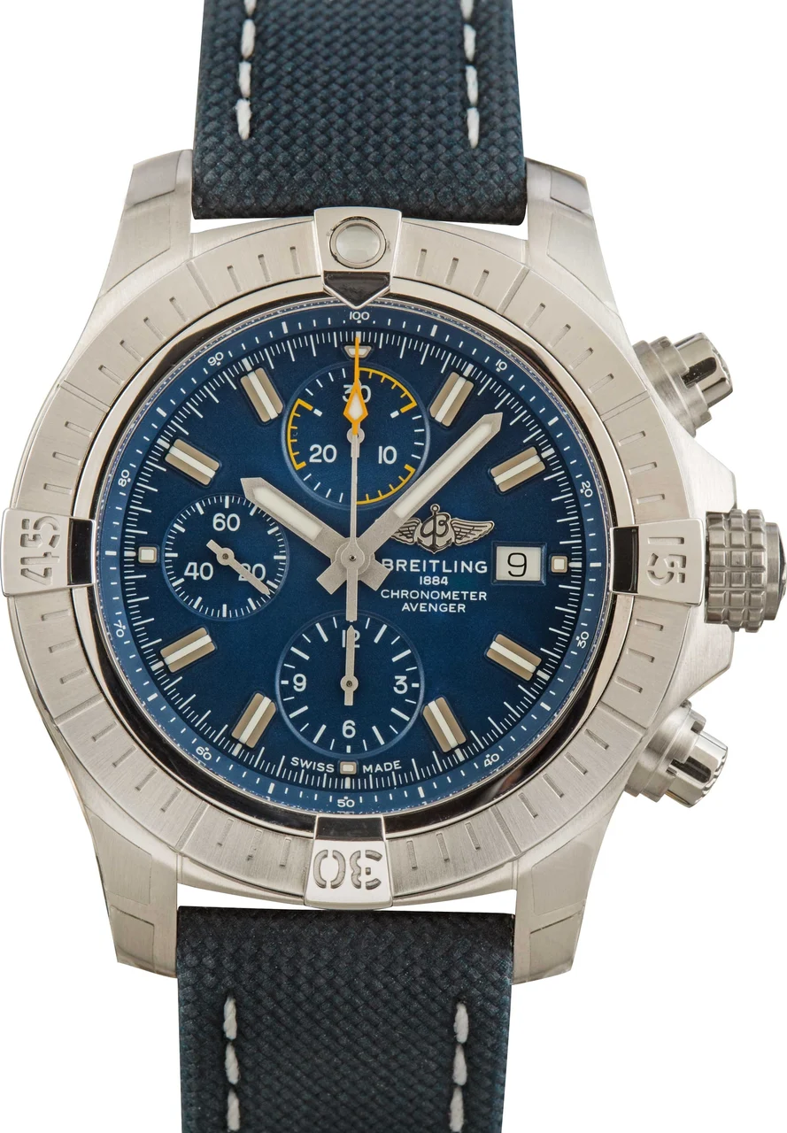 Breitling Avenger Chronograph 45 Blue Dial & Strap A13317101C1X2 45 mm kol saati