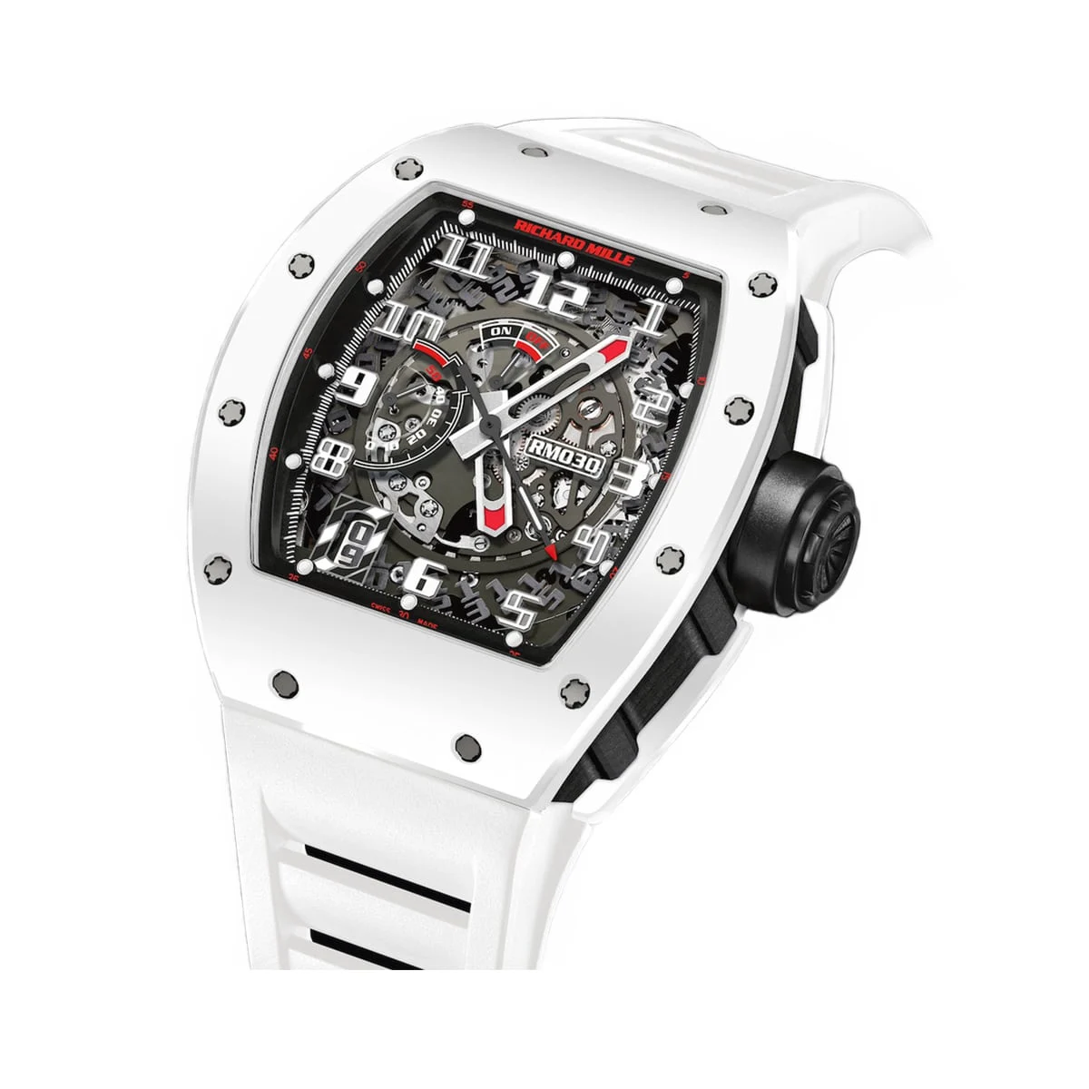 Richard Mille White Rush Watch Richard Mille RM 030 White Rush Watch 43 mm kol saati
