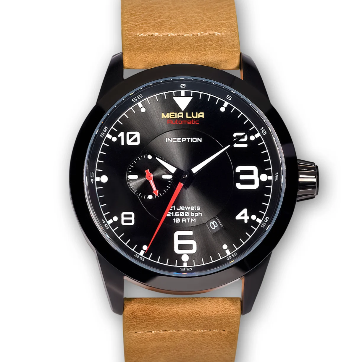 MEIA LUA Watches Deepmoon-blk-des 42 mm kol saati