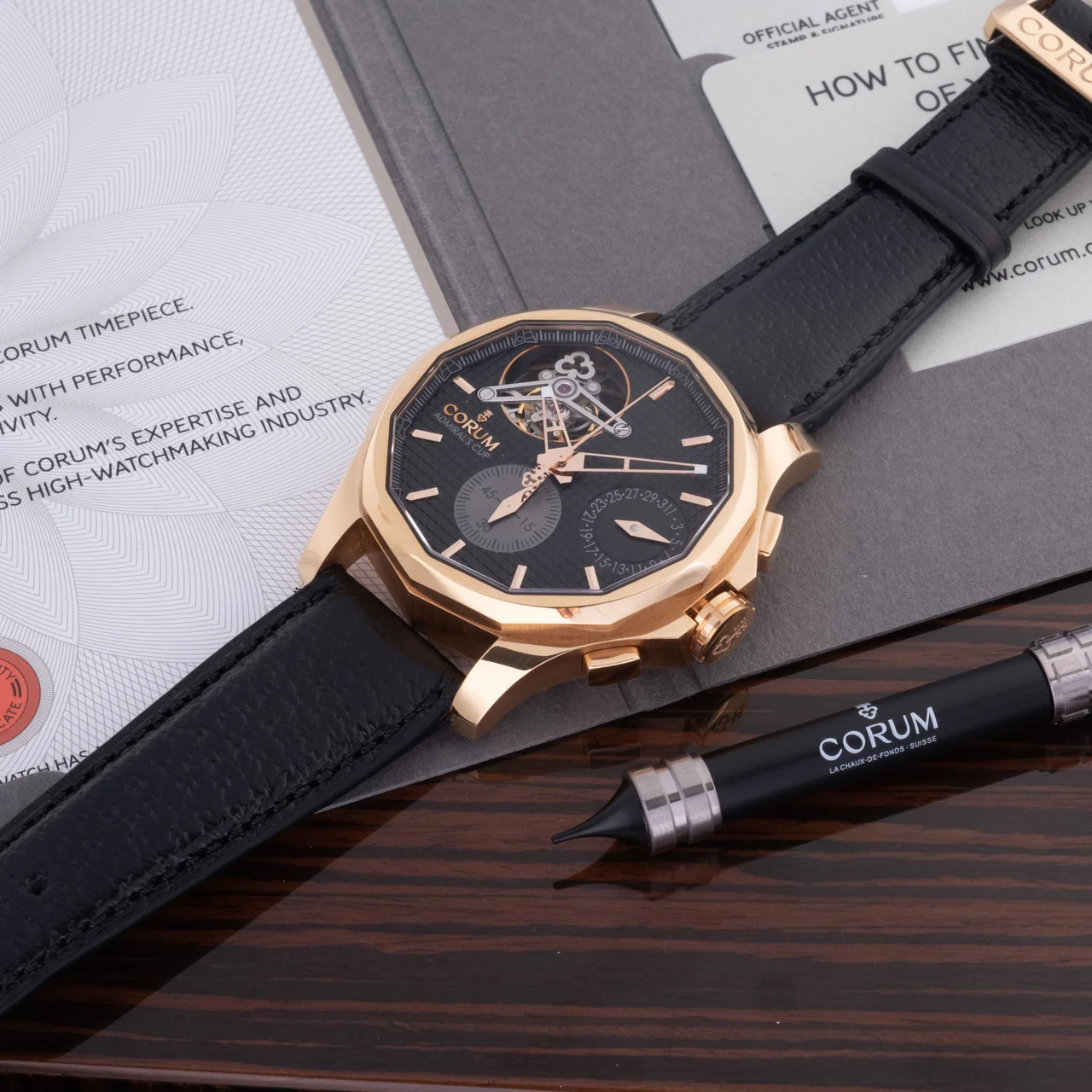 Corum CORUM, REF. 398.550.55, ADMIRAL CUP SEAFENDER TOURBILLON CHRONO, 47 MM, PINK GOLD kol saati
