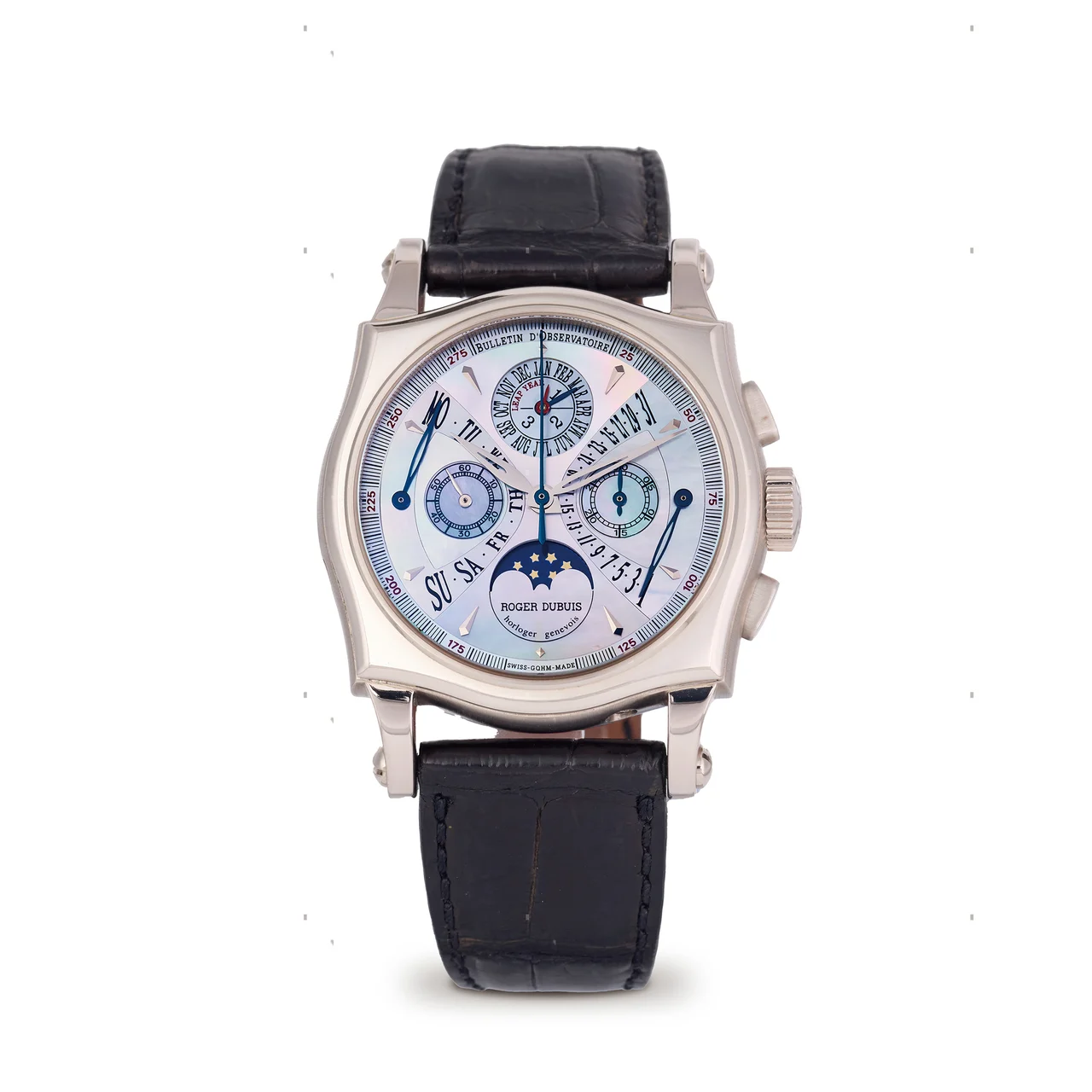 Roger Dubuis ROGER DUBUIS, REF. S40.5632, SYMPATHIE-BIRETRO-PERPETUAL CALENDAR CHRONOGRAPH, MOP DIAL, 18K WHITE GOLD kol saati
