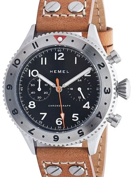 Hemel Quartz Chronograph Watch with GMT Bezel and Sapphire Crystal #HFT20-VK2 kol saati