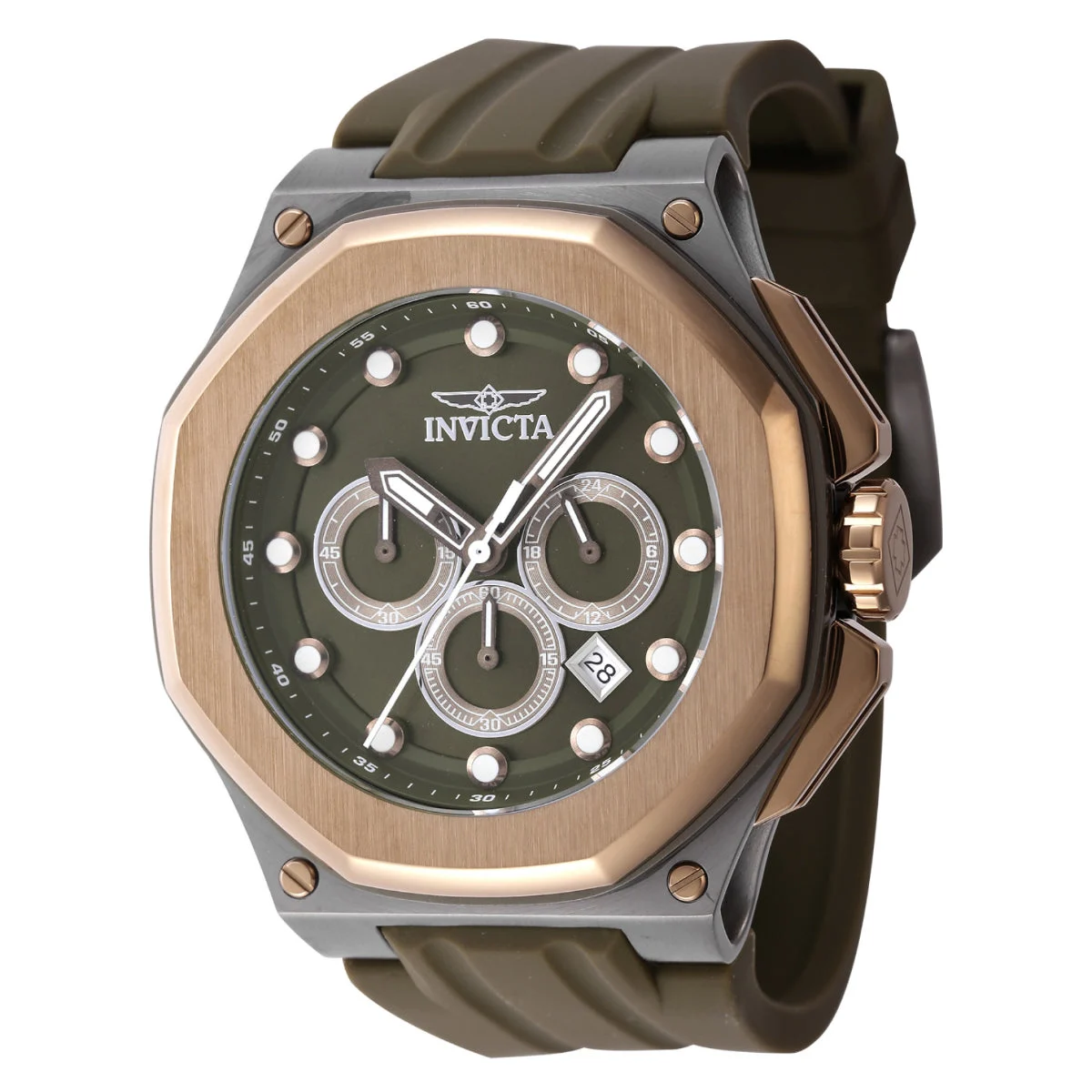 Invicta Akula Kasmat Watch - 50mm. Olive Green (46149) 50 mm kol saati
