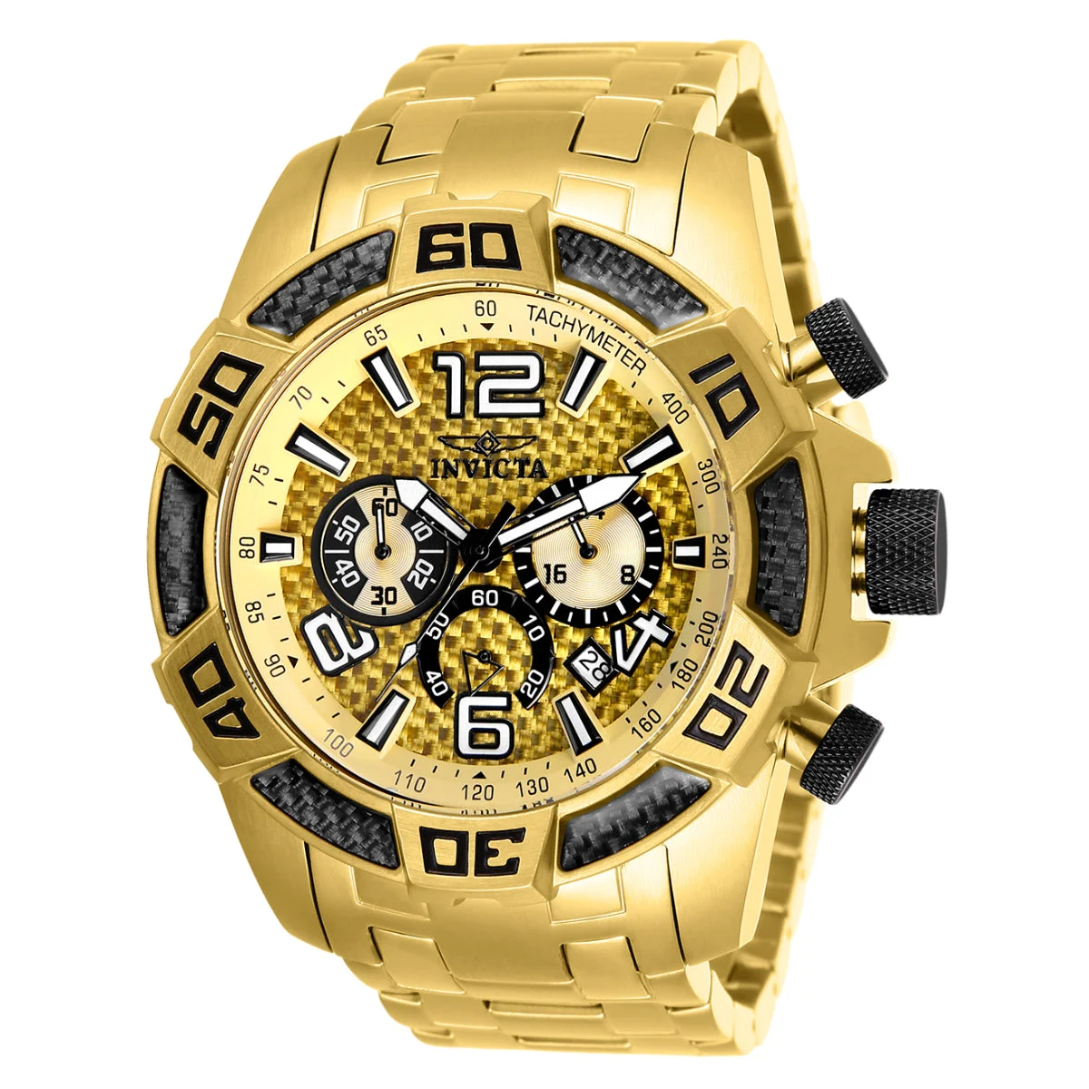 Invicta Pro Diver SCUBA Watch - 50mm, Gold (25854) 50 mm kol saati