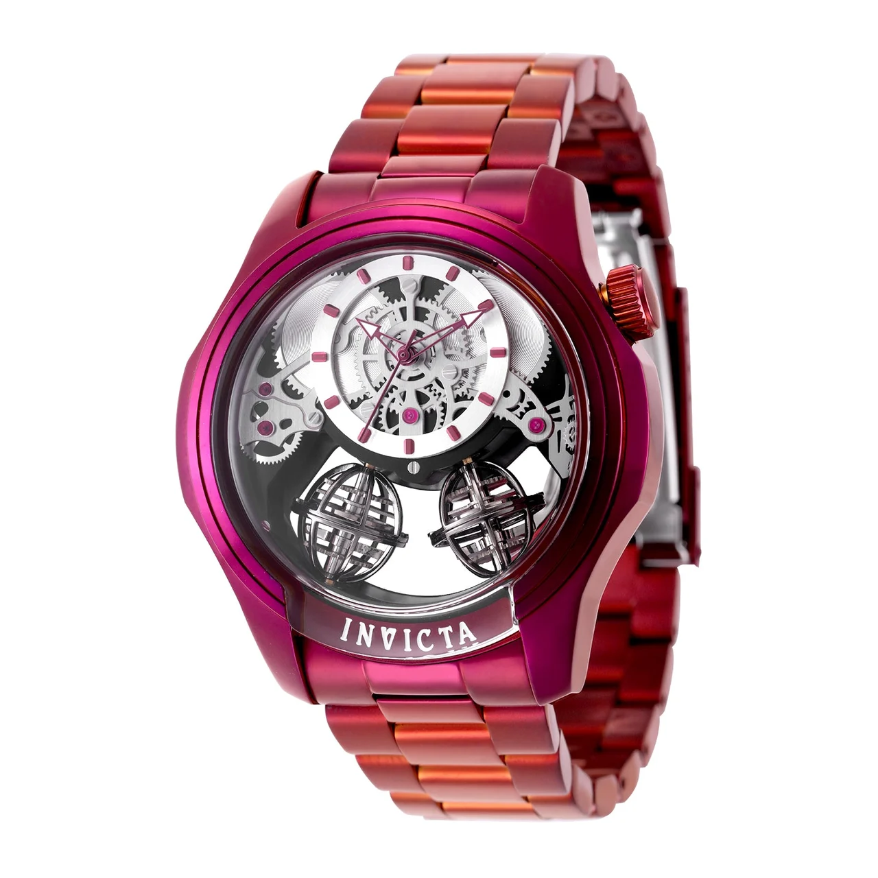 Invicta Specialty Twin-Axis Watch - 46mm, Burgundy (50777) 46 mm kol saati
