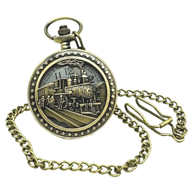 Invicta Vintage Locomotive Pocket Watch - 47mm. Bronze (49004) kol saati