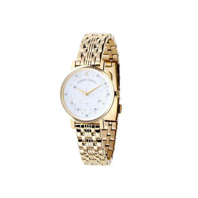 Canal St. Martin Canal St Martin Circles Gold Watch with Crystals and Mother of Pearl Dial