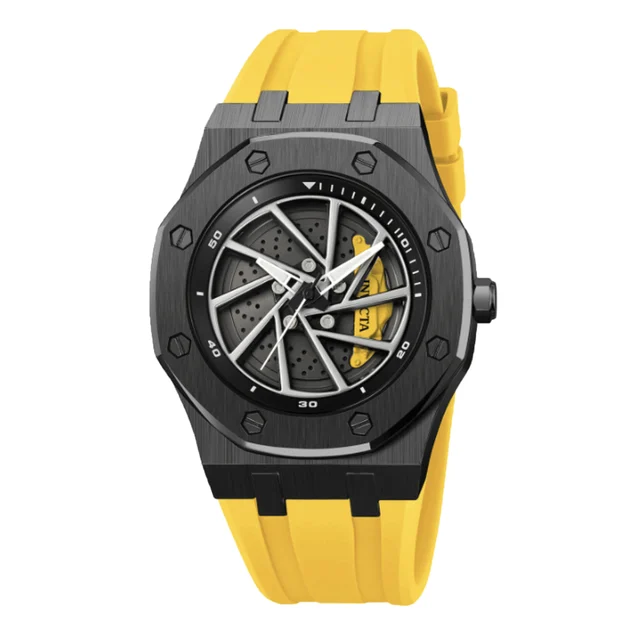 Invicta Open Box Speedway Rim Watch - 42mm, Yellow (AIC-69493) kol saati