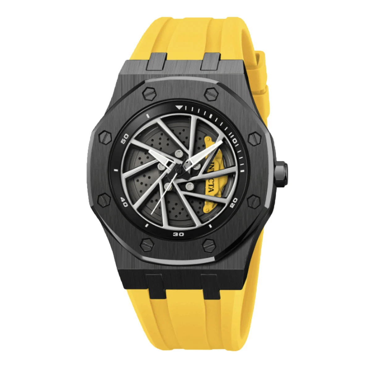 Invicta Open Box Speedway Rim Watch - 42mm, Yellow (AIC-69493) 42 mm kol saati