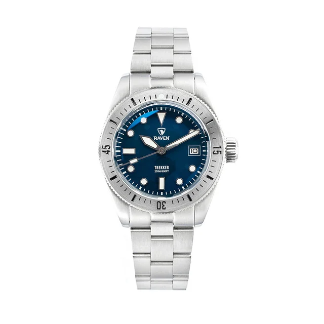 Raven Trekker - Vintage Blue - Steel Bezel kol saati