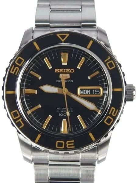 Seiko Scratch and Dent - 41mm Sports 5, 23-Jewel Automatic Watch with Day and Date Window #SNZH57K1 1 SND860 41 mm kol saati