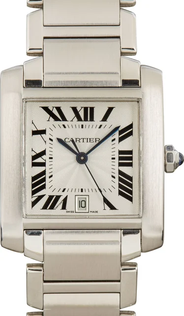 Cartier Ref. 2302, self-winding, centre-seconds, date; “Tank Française”; stainless steel k