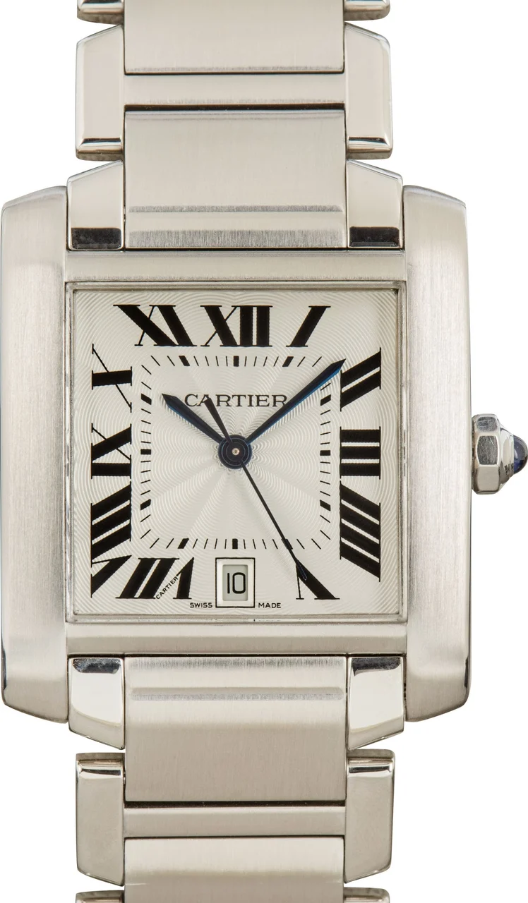 Cartier Ref. 2302, self-winding, centre-seconds, date; “Tank Française”; stainless steel kol saati