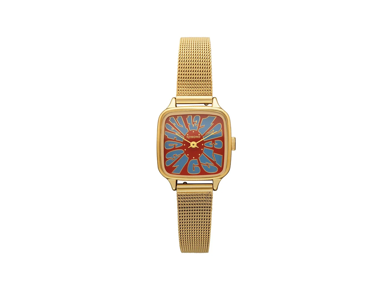 Komono Kate Flower Royale Gold Maroon Blue KOM-W4211 kol saati