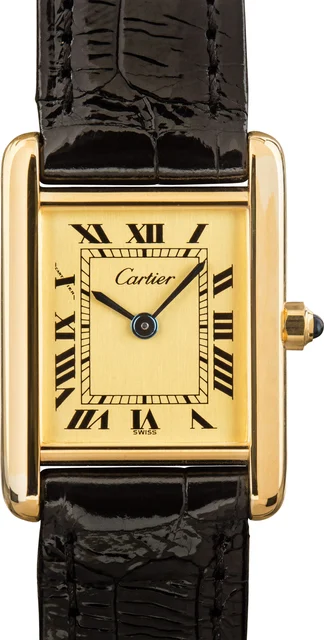 Cartier Must de Tank Yellow Gold Plated 2709 kol saati