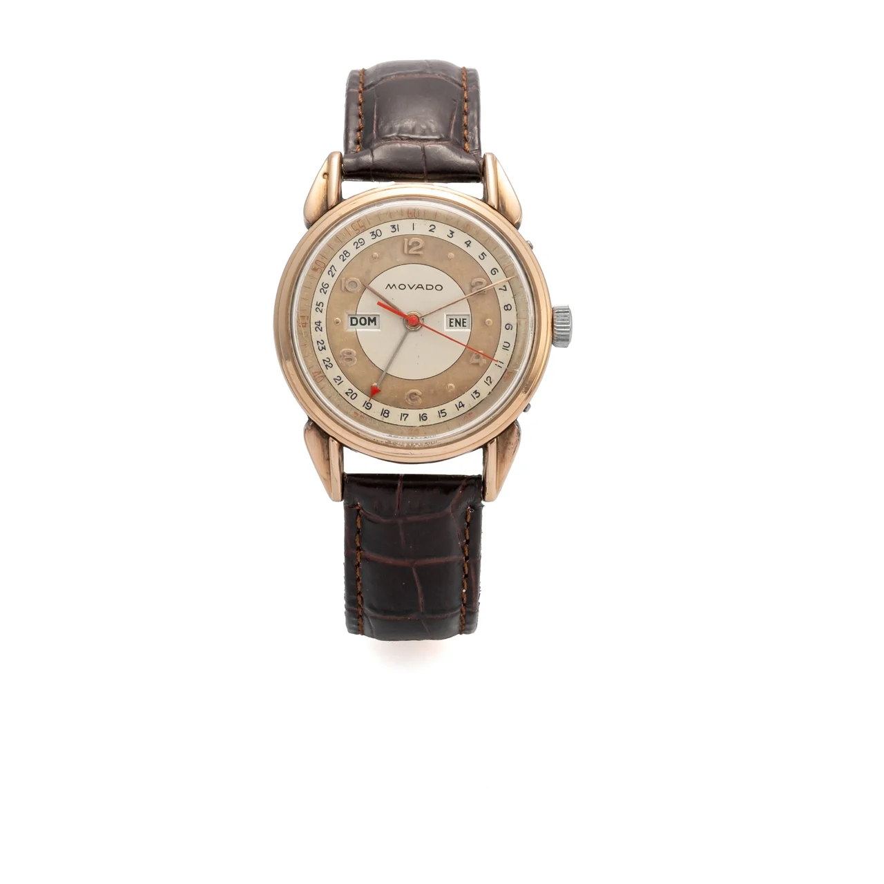 Movado MOVADO, REF. 14478, TRIPLE DATE, TWO-TONE DIAL, GOLD-PLATED kol saati