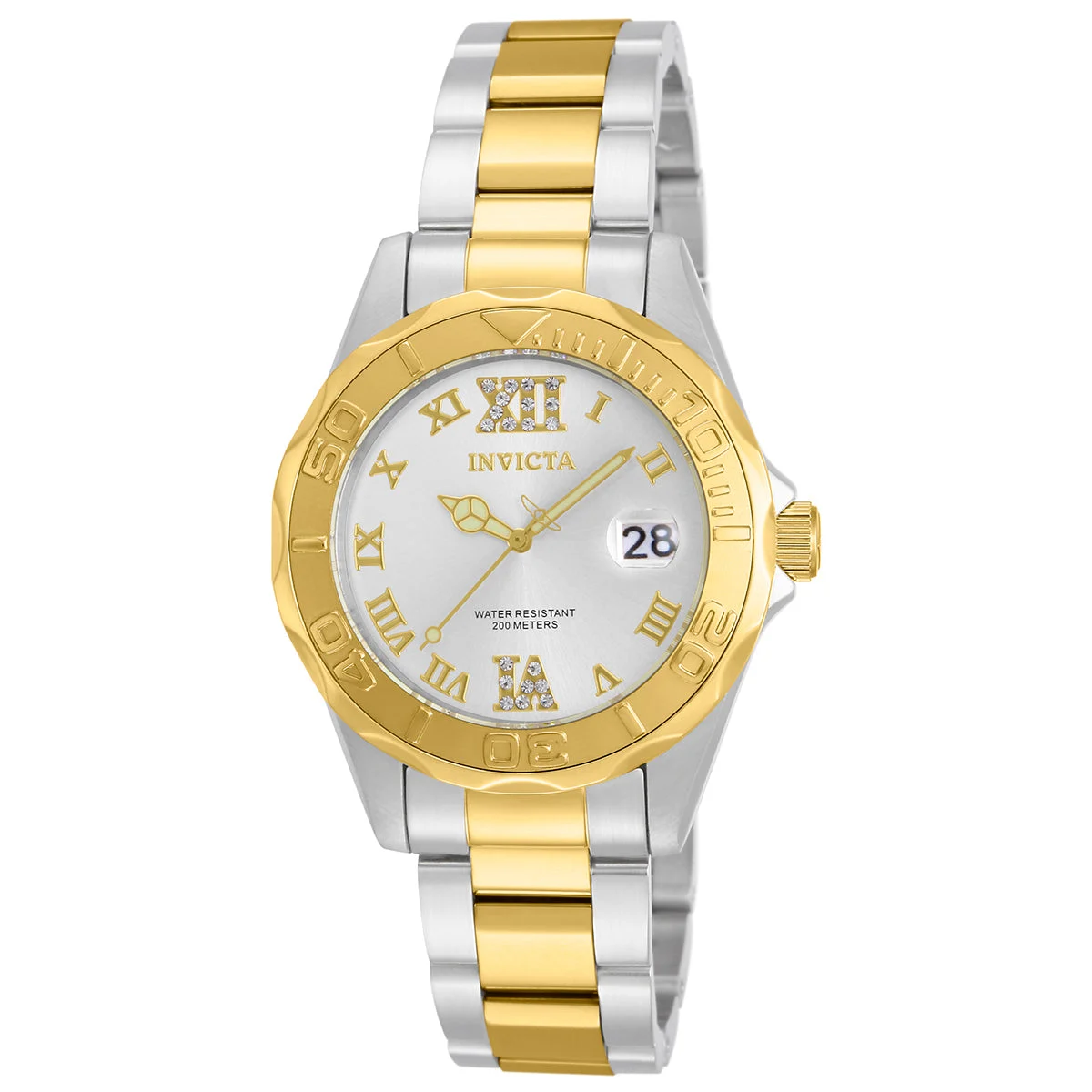 Invicta Pro Diver Brinevale Watch - 38mm, Steel, Gold (12852) 38 mm kol saati