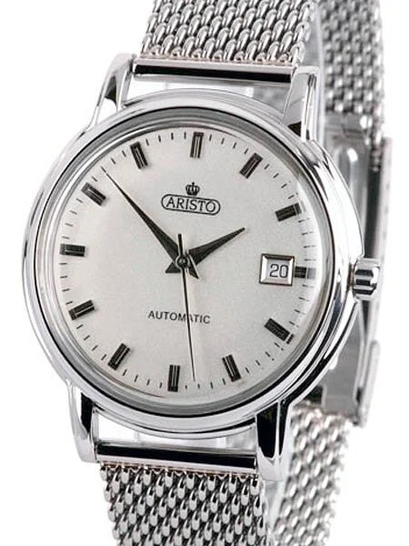 Aristo AristoCrat Silver Mesh Bracelet Swiss Automatic Watch 4H101SMIL kol saati