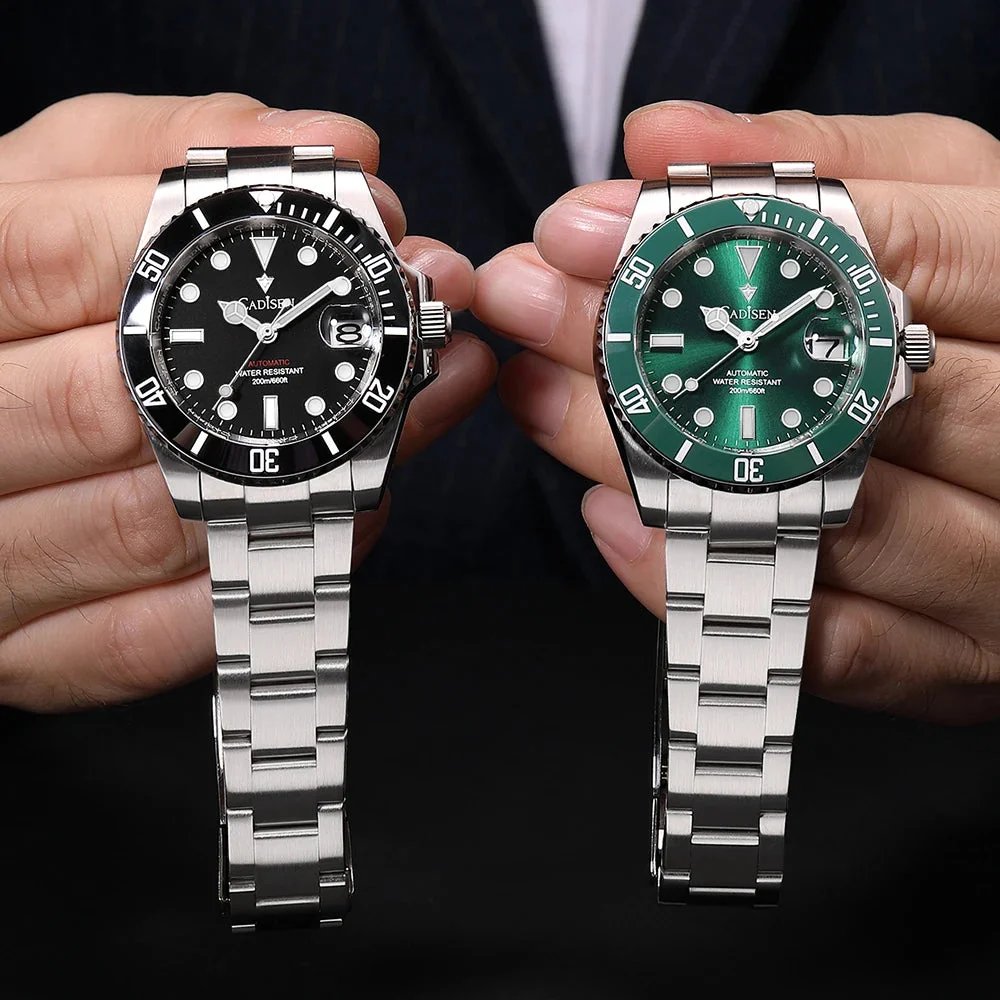 Tandorio (not Available)CADISEN C8216 Submariner Diver NH35A Movement AR Sapphire BGW9 Lume 40MM 20Bar 14:193#black 40 mm kol saati