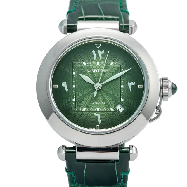 Cartier CARTIER REF. WSPA0022, SELF-WINDING, CENTRE-SECONDS, DATE, GREEN "GUILLOCHE" (ENGI