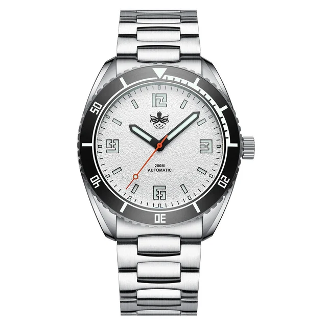 Phoibos Reef Master Dive Watch with Silver White Dial #PY047E kol saati