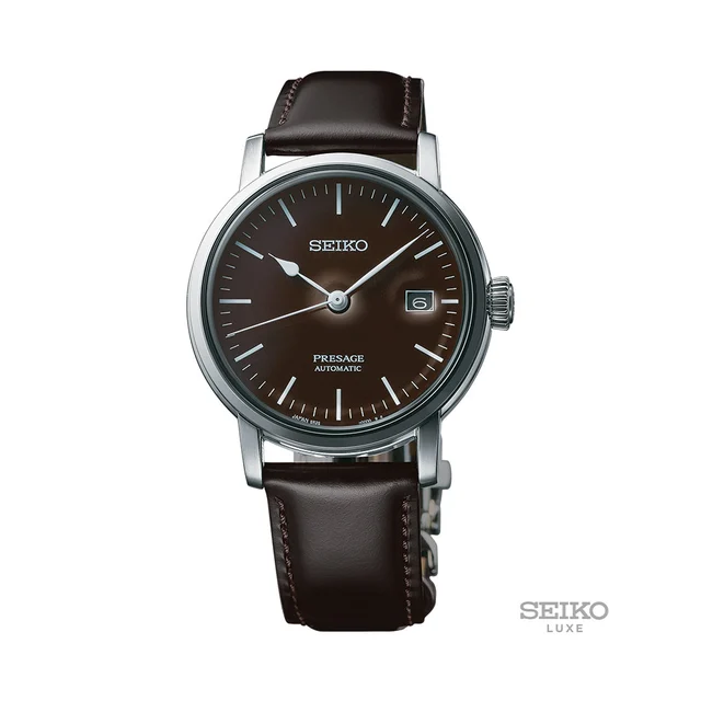 Seiko Presage 39.9mm - Brown on Leather Strap SPB115 kol saati