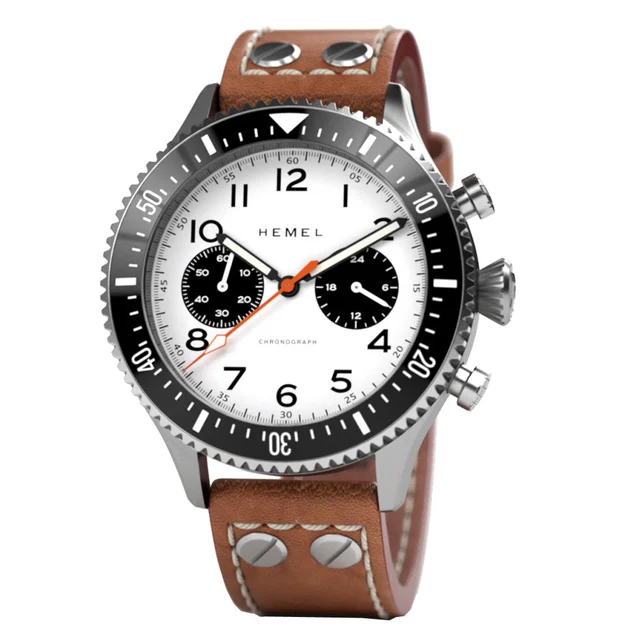 Hemel Meca-Quartz Chronograph Watch with Full Lume Panda Dial #HF28FL kol saati