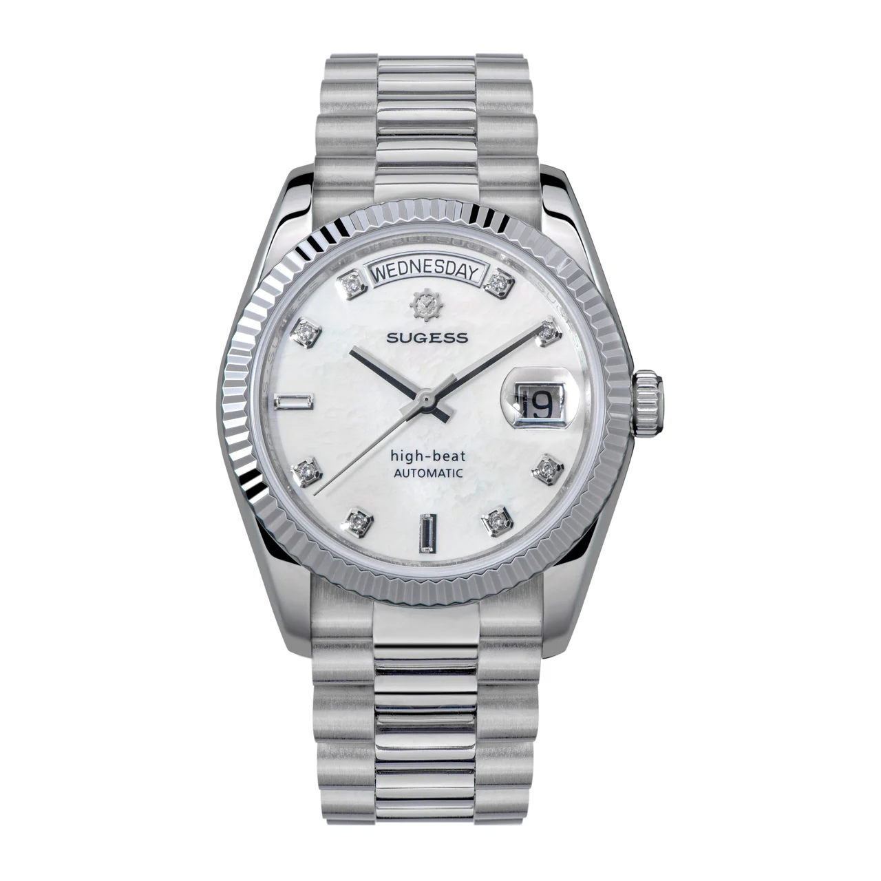 Sugess Heritage S449 DD Date and Day Display DD36 36mm Stainless St 36 mm kol saati