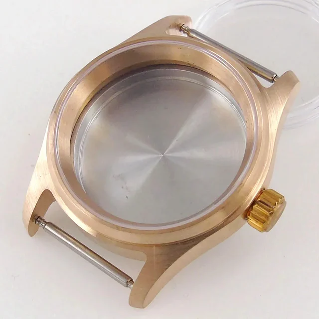Tandorio Solid Bronze Pilot Case 36mm 39mm Fit for NH35 NH36 PVD Black Pilot Case PT5000 E