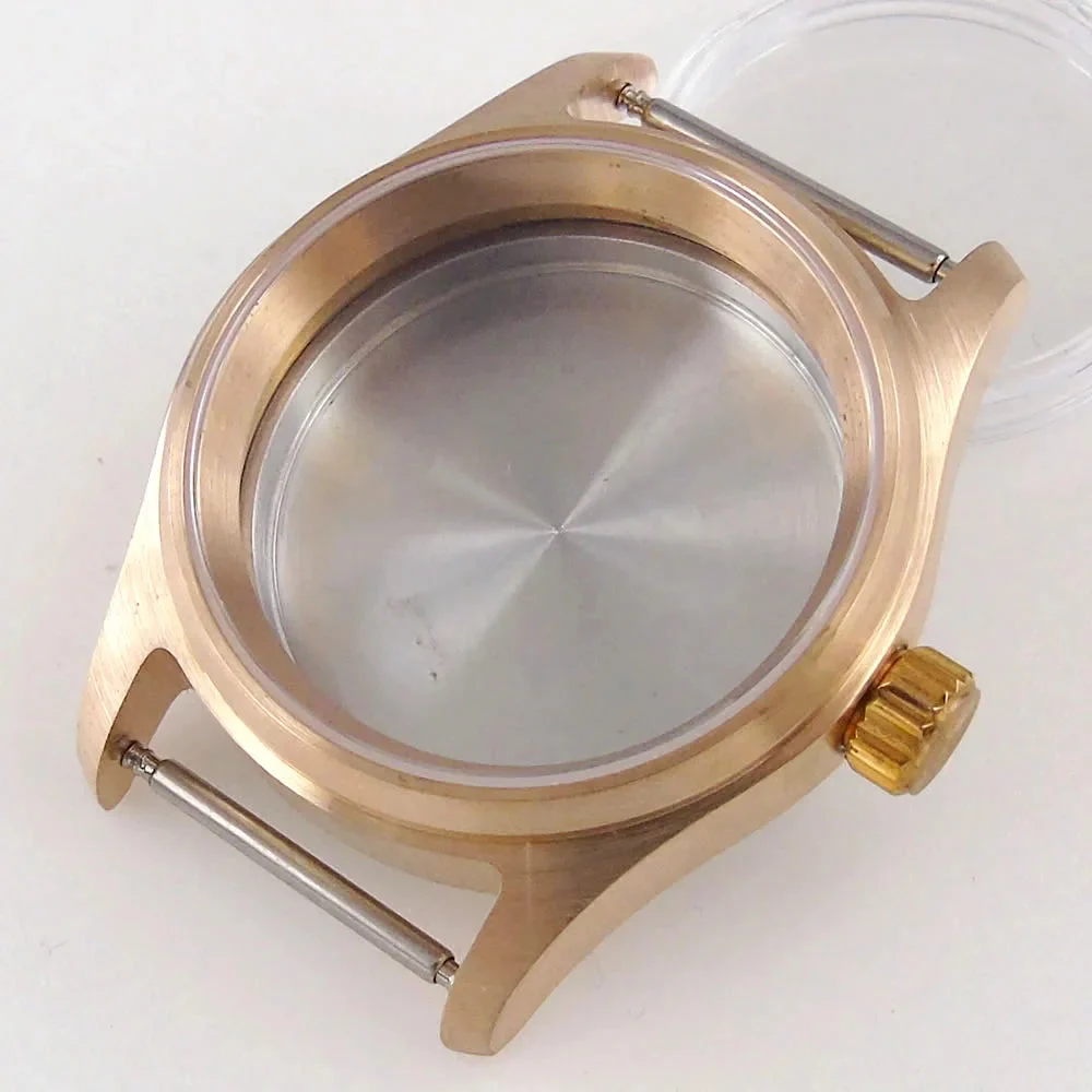 Tandorio Solid Bronze Pilot Case 36mm 39mm Fit for NH35 NH36 PVD Black Pilot Case PT5000 ETA2824 Sapphire Crystal 200M Waterproof Screw Crown 12000038575052810 39 mm kol saati
