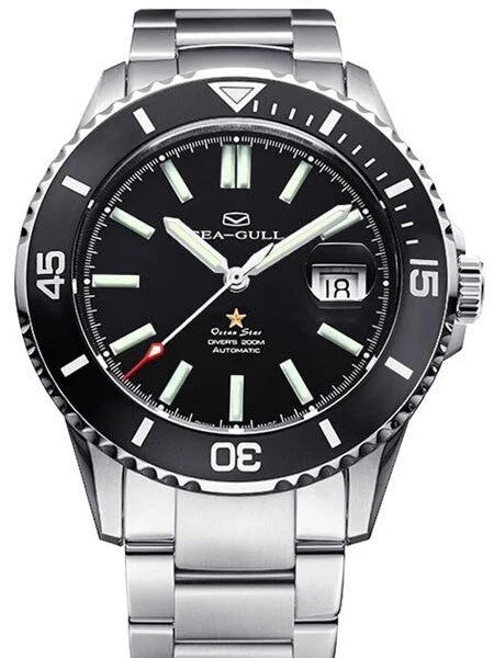 Sea-Gull Ocean Star Automatic with Ceramic Bezel, Sapphire Crystal #416.22.1201 kol saati