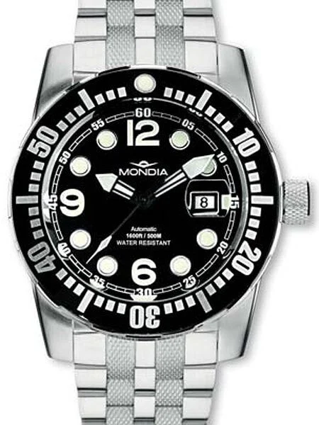 Mondia Wave 500 Meter Swiss Automatic Dive Watch with Helium Release #1-703-1 kol saati