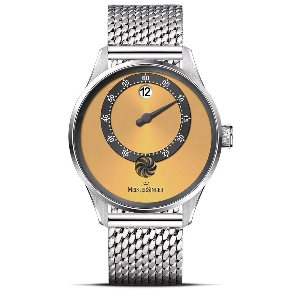 Meistersinger Panthero Jumping Hour Sunburst Golden Yellow PTJH935_MIL 40.5 mm kol saati