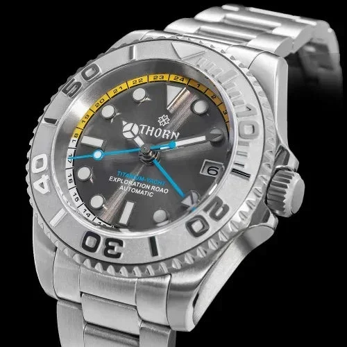 Heimdallr ★Fall Sale★Thorn Titanium Helium Valve NH34 GMT Sub Watch 西溜SHY038-钛潜- 不锈钢圈 - 钛带 (875) 48 mm kol saati
